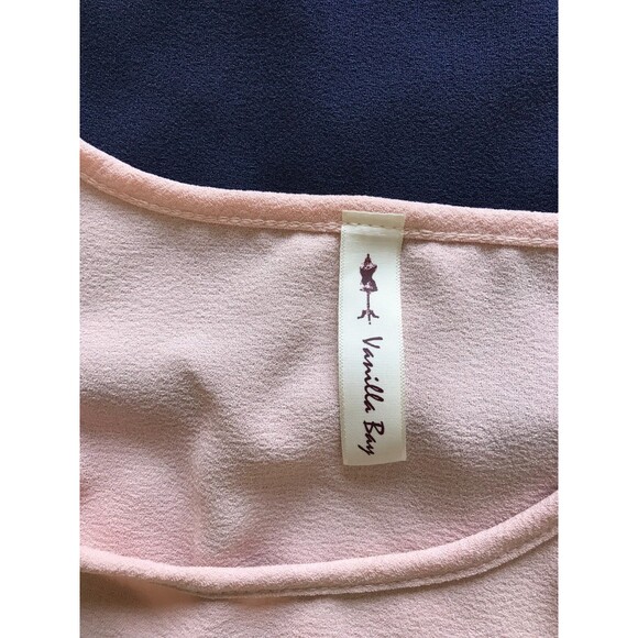 Vanilla Bay Color Block Short Dress Scalloped Edge Size Small - Picture 8 of 9